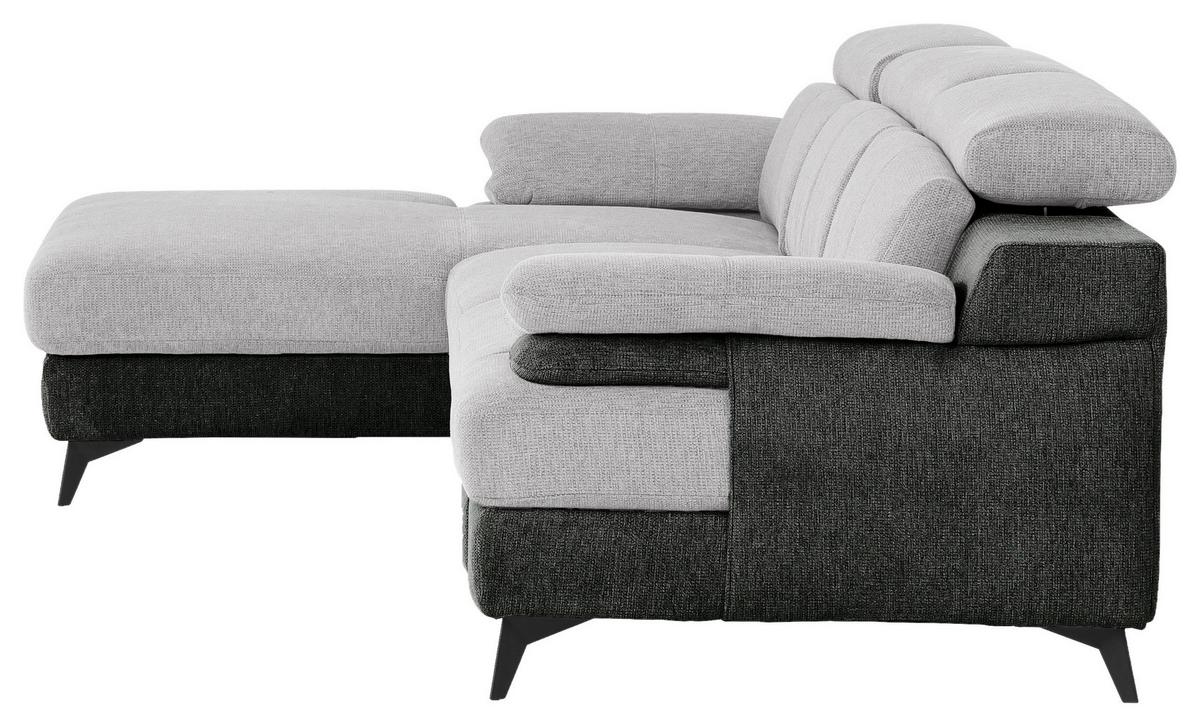 Ecksofa Titus Graphit-/silberfarben - Silberfarben/Schwarz, Design, Textil (291/80-98/178cm) - Livetastic