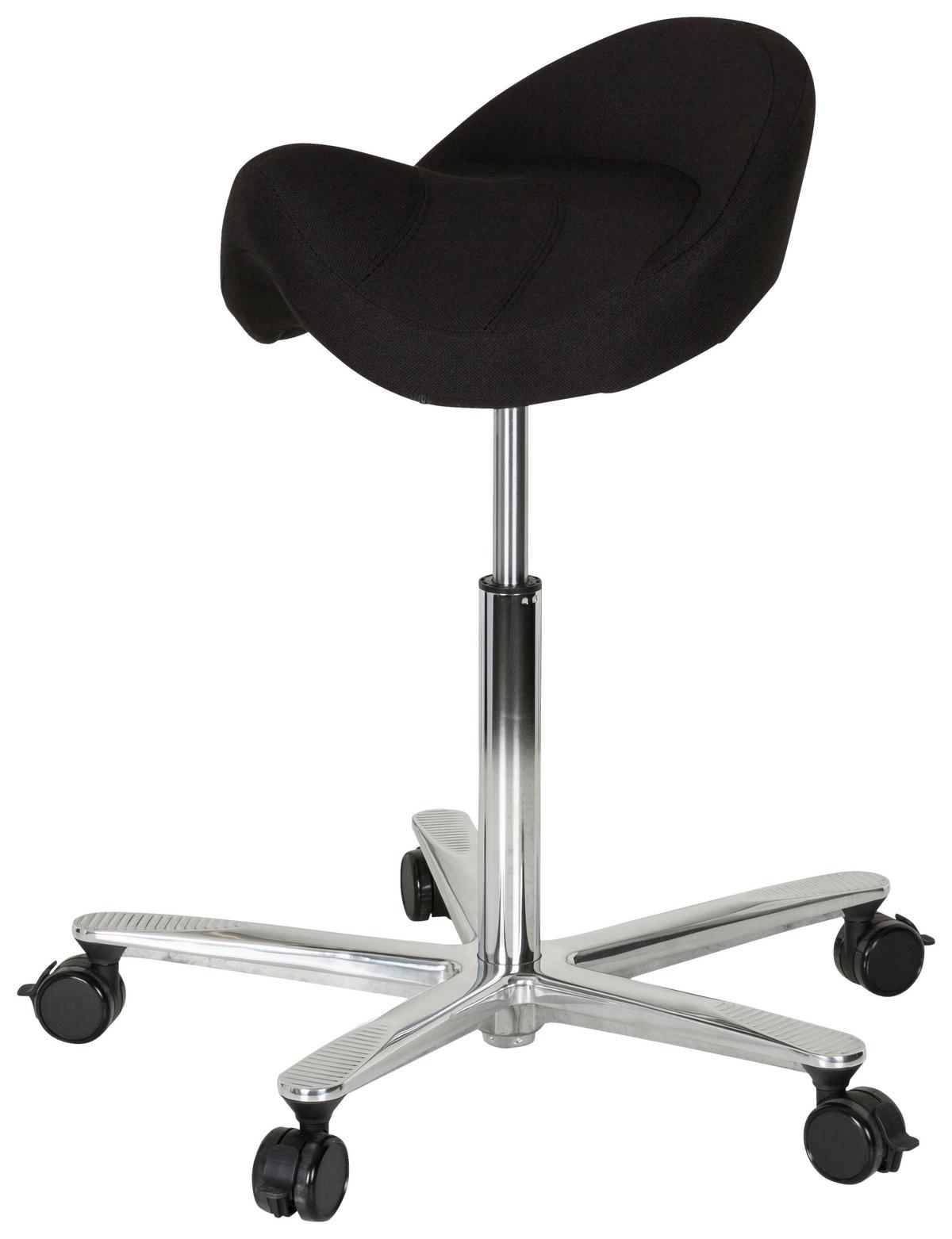 Bürohocker Move-tec 3d Pro I Höhenverstellbar Schwarz - Alufarben/Schwarz, MODERN, Kunststoff/Textil (83/45/50cm) - MID.YOU