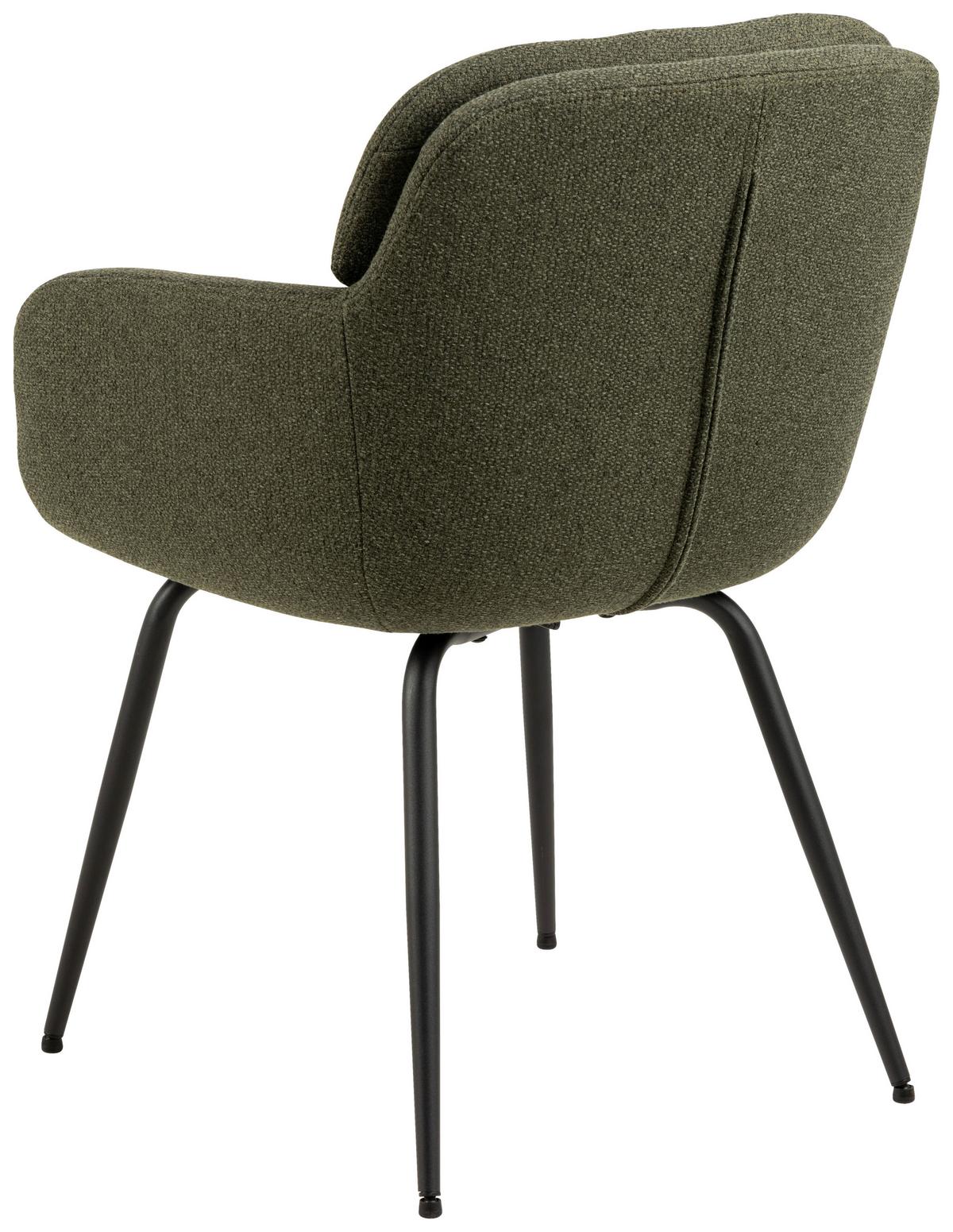Židle s područkami zelená/černá - černá/zelená, Design, kov/textil (58/84/59cm) - MID.YOU