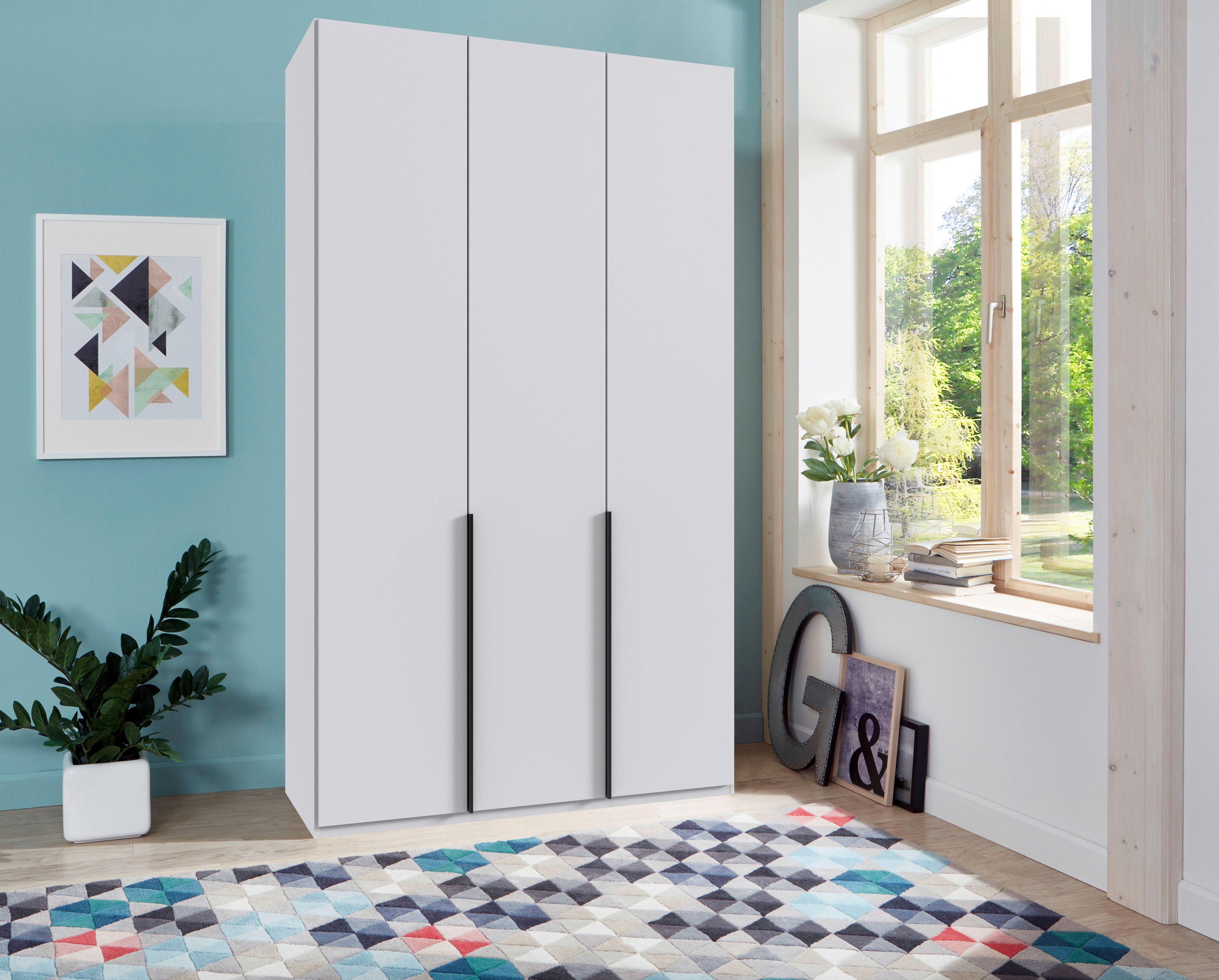Drehtürenschrank New York Weiß B: 135 cm - Weiß, MODERN, Holzwerkstoff (135/236/58cm) - MID.YOU