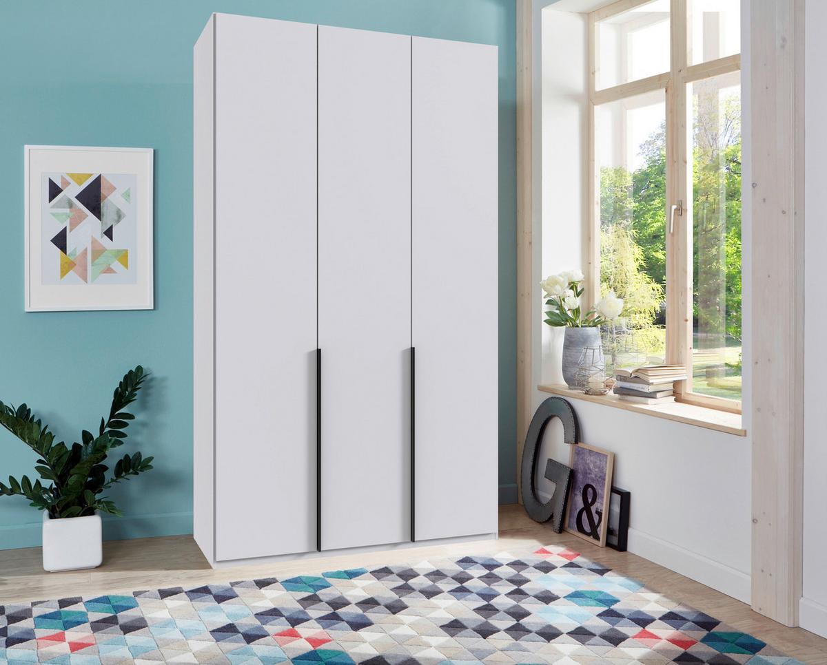Drehtürenschrank New York Weiß B: 135 cm - Weiß, MODERN, Holzwerkstoff (135/236/58cm) - MID.YOU