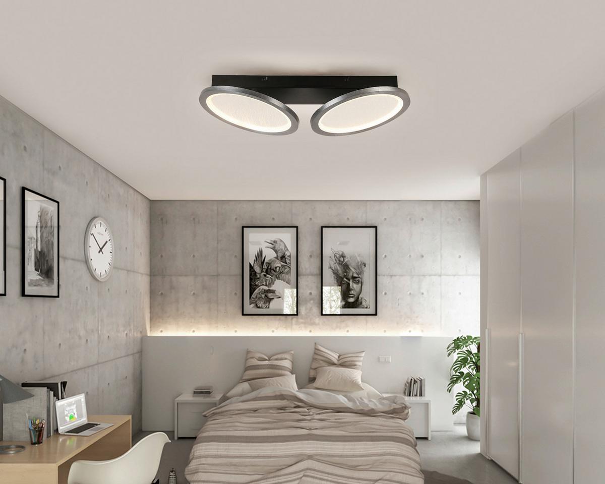 Stropní LED svítidlo DOMINIK - černá/barvy grafitu, Moderní, kov/plast (51/25/8,1cm) - Modern Living