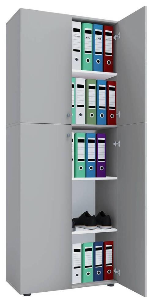 Aktenschrank Lona Grau B: 70 cm - Grau, KONVENTIONELL, Holzwerkstoff (70/182/37cm) - MID.YOU