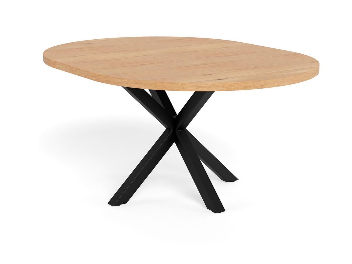 Jídelní stůl HEAVEN částeční masiv 120/160 - divoký dub/černá, Design, kov/dřevo (120(160)/76/120cm) - MID.YOU