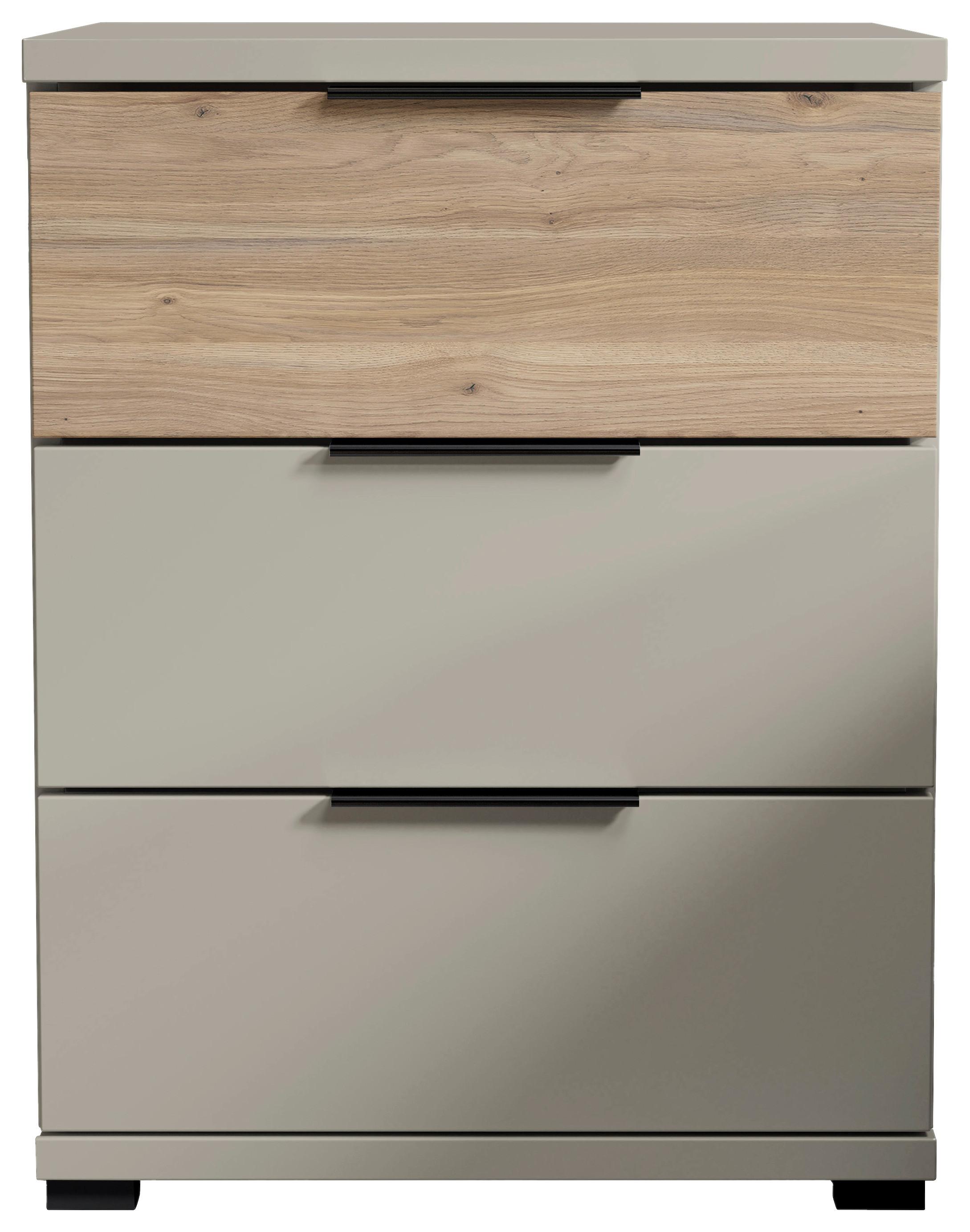 Nachtkästchen Tessona B: 46 cm Kaschmir - Kaschmir/Eichefarben, Trend, Holzwerkstoff (46/61/42cm)