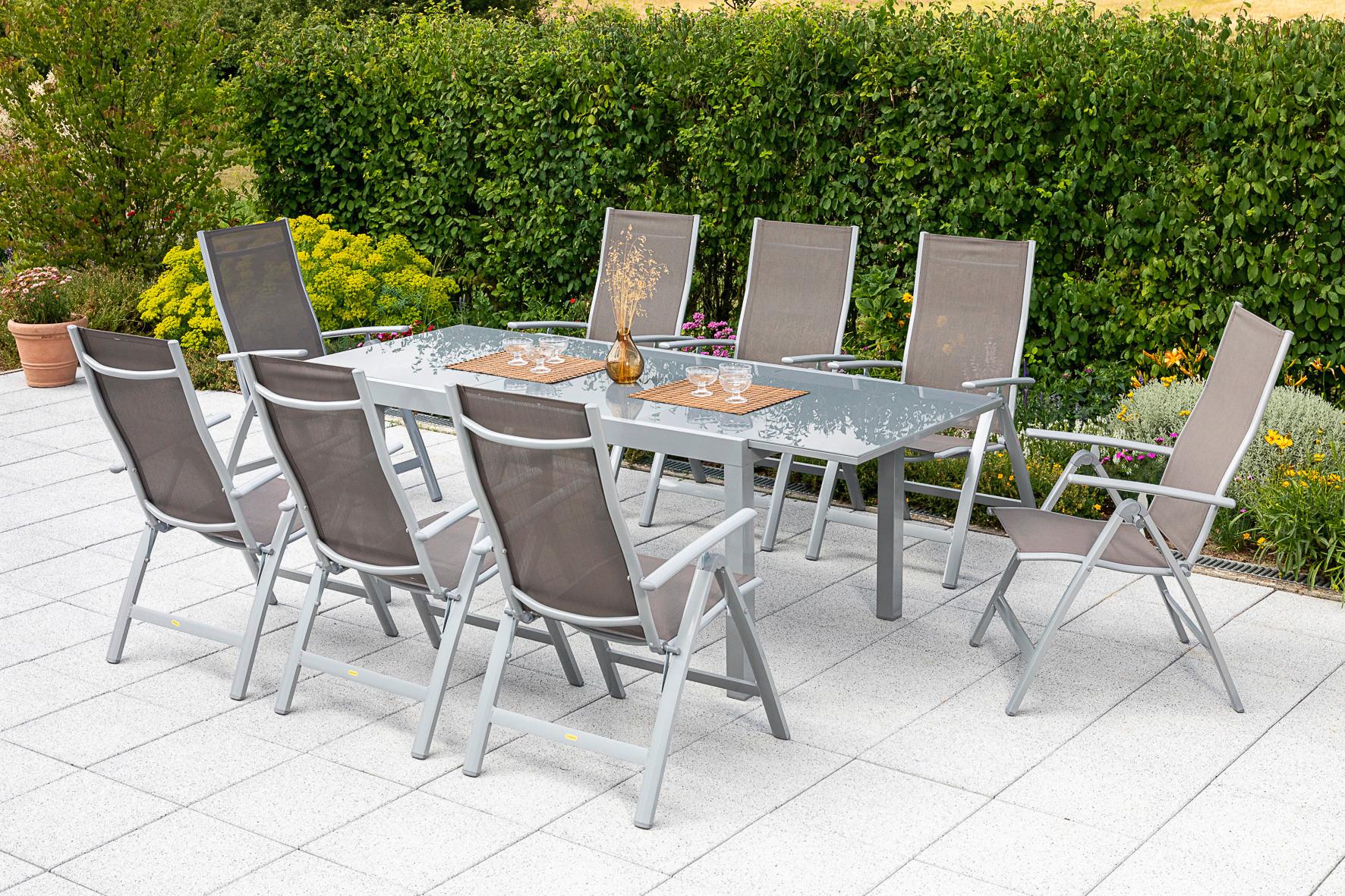 Gartenset Carrara - Taupe/Silberfarben, MODERN, Textil/Metall - Gardenson