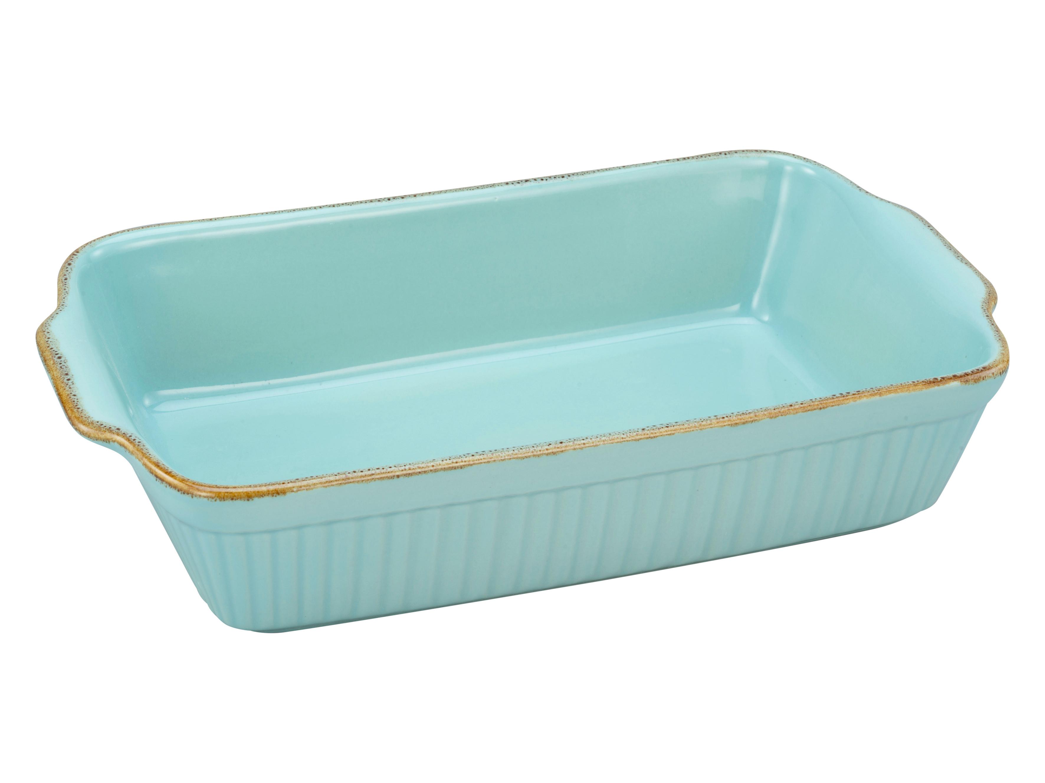 Auflaufform Keramik Classic Vintage Türkis 34x20x7,5 cm - Türkis, KONVENTIONELL, Keramik (34/20/7,5cm) - Creatable