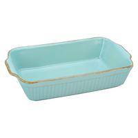 Auflaufform Keramik Classic Vintage Türkis 34x20x7,5 cm - Türkis, KONVENTIONELL, Keramik (34/20/7,5cm) - Creatable