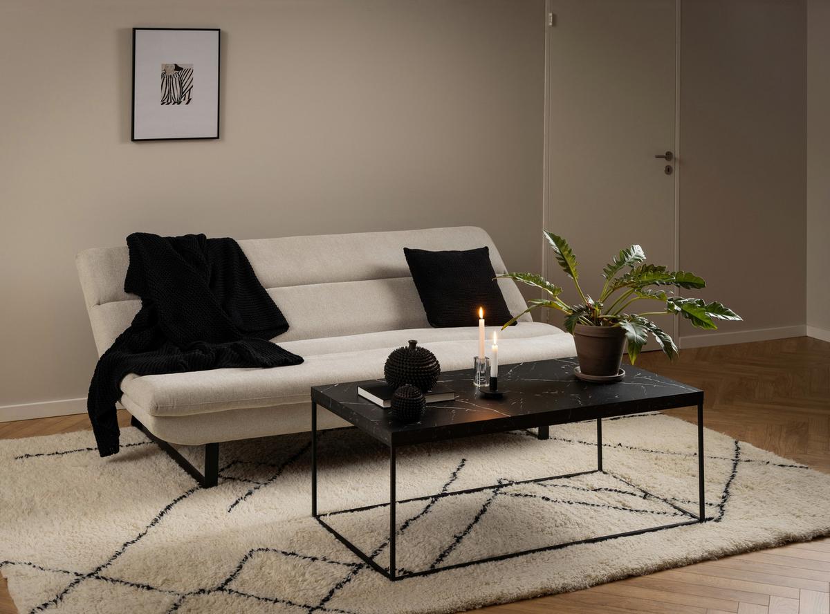 Schlafsofa Arbonne - Beige/Schwarz, KONVENTIONELL, Textil (200/91/124cm) - MID.YOU