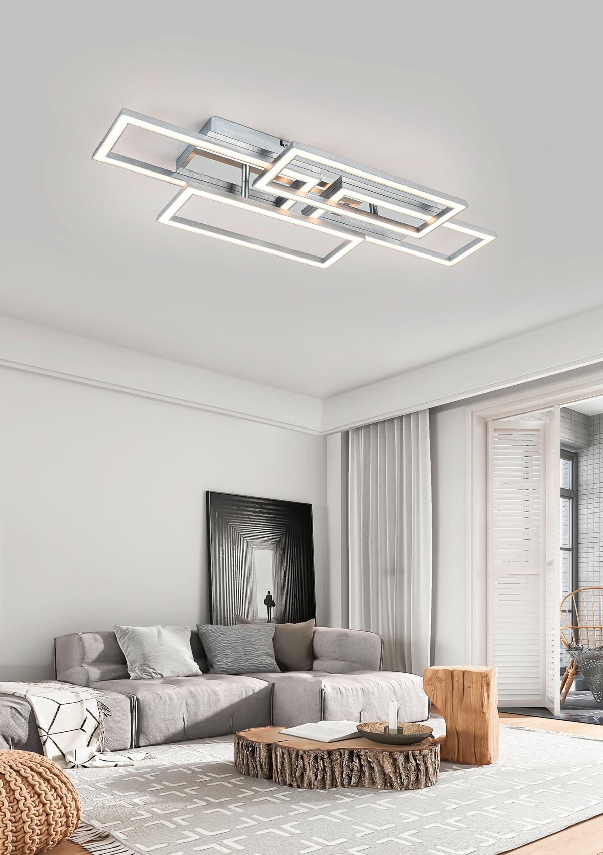 Led-deckenleuchte Niya - Chromfarben/Silberfarben, MODERN, Kunststoff/Metall (72/28,4/8cm) - Luca Bessoni