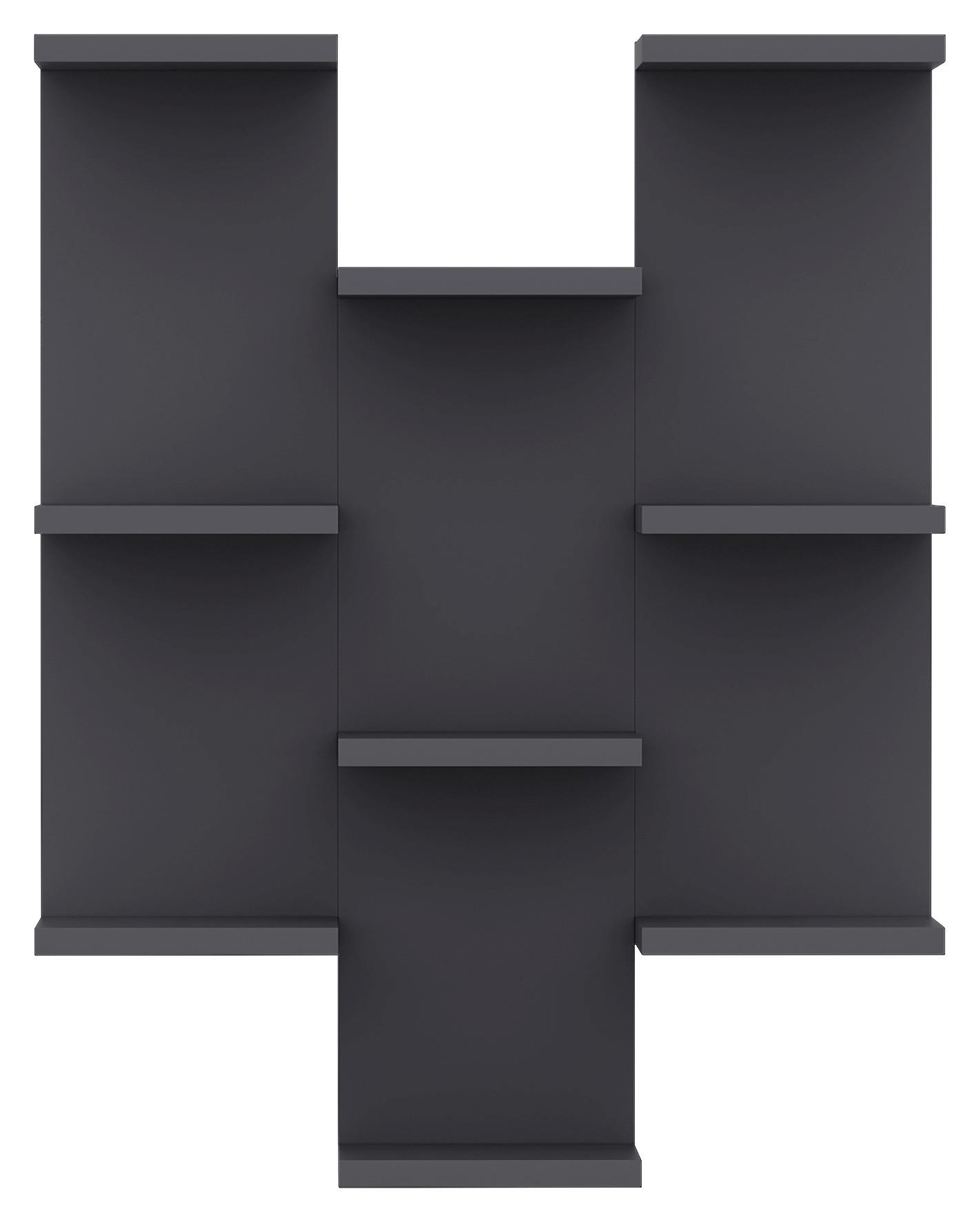 Wandregal Texas - Anthrazit, Design, Holzwerkstoff (58,8/74,1/21,4cm) - MID.YOU