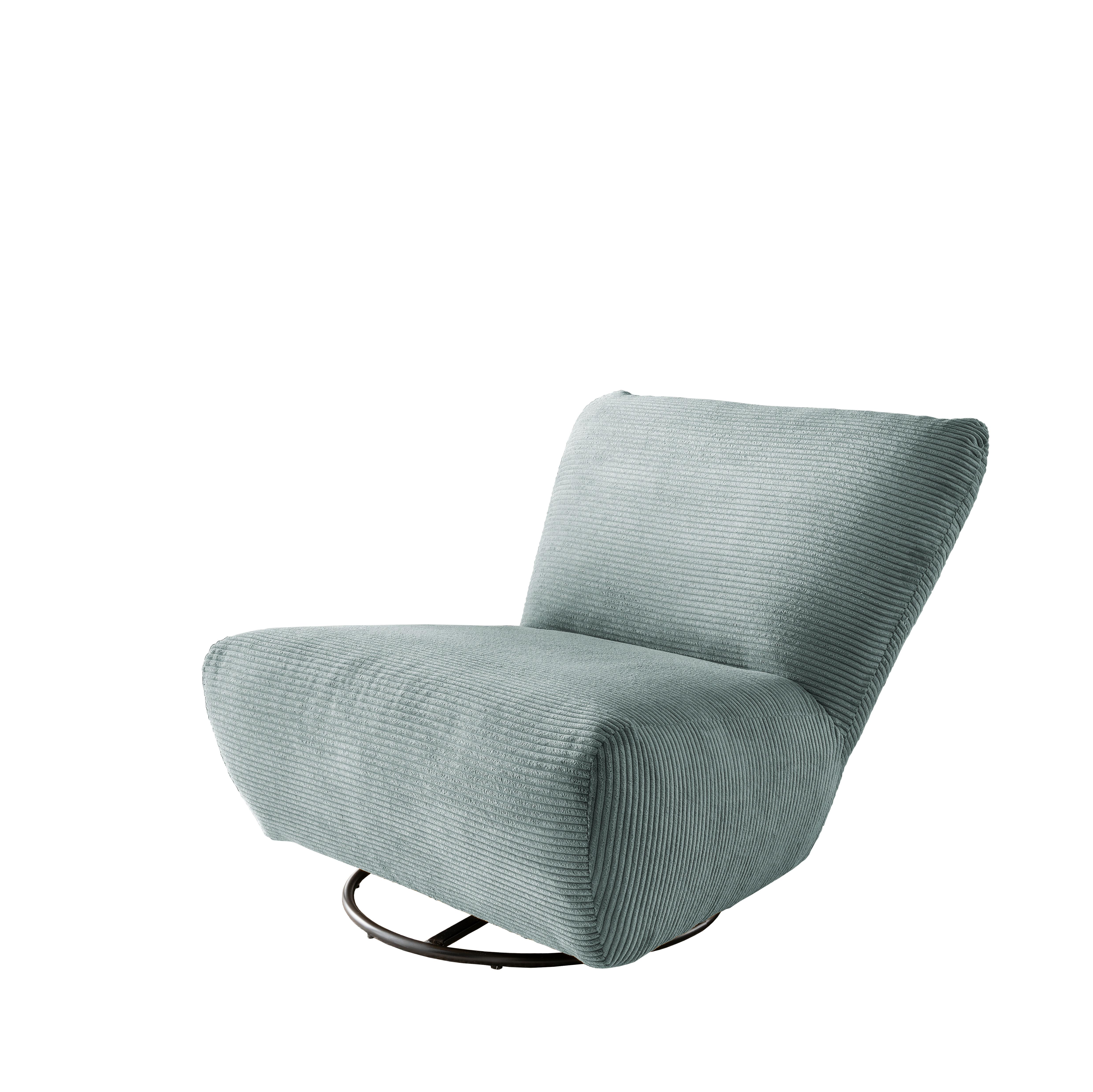 XXL-Sessel Cremallo Blau Wippfunktion, drehbar, B: 95cm - Blau/Schwarz, Trend, Textil (95/77/94cm) - Livetastic