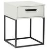 Nachtkästchen Weiß/Schwarz H: 52 cm Suna - Schwarz/Weiß, MODERN, Holzwerkstoff/Metall (40/52/38,5cm) - Livetastic