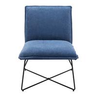 Křeslo FILIP modrá - modrá, Moderní, kov/dřevo (63/82/69cm) - Bessagi Home