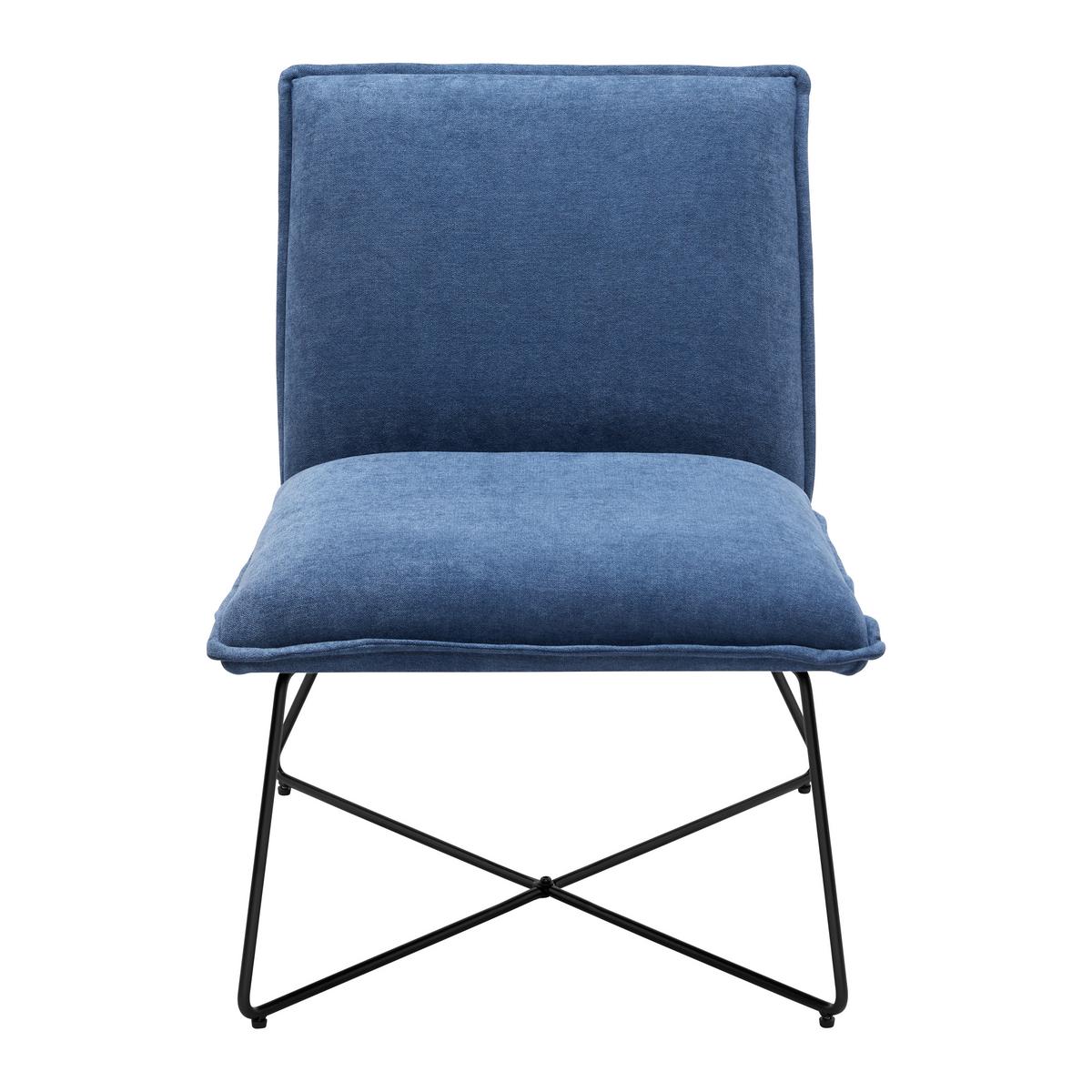Křeslo FILIP modrá - modrá, Moderní, kov/dřevo (63/82/69cm) - Bessagi Home