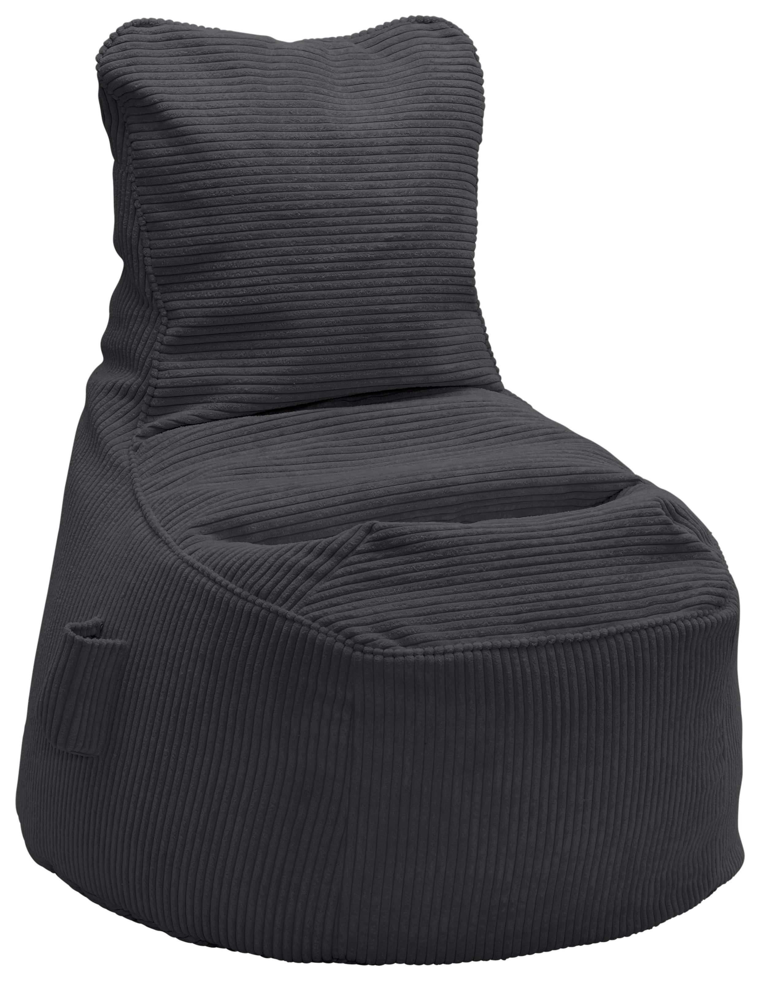 Sedací vak CORTONA CORD, antracitový manšestr - antracitová, Moderní, textil (85/100/85cm) - Mömax