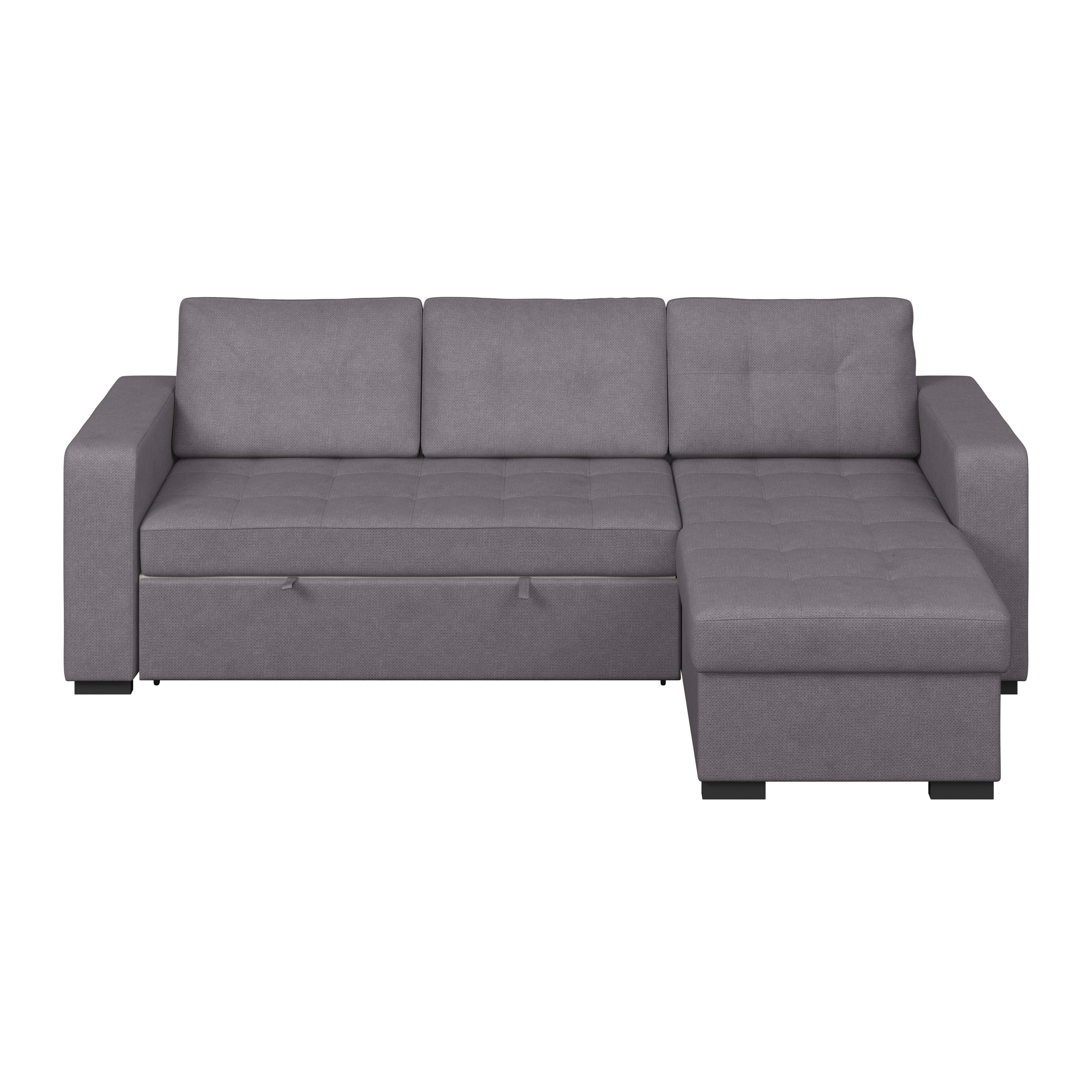 Sedačka TURIN, oboustranná, tmavě šedá tk. CROWN - černá/tmavě šedá, Trend, kov/textil (239/160cm) - Based