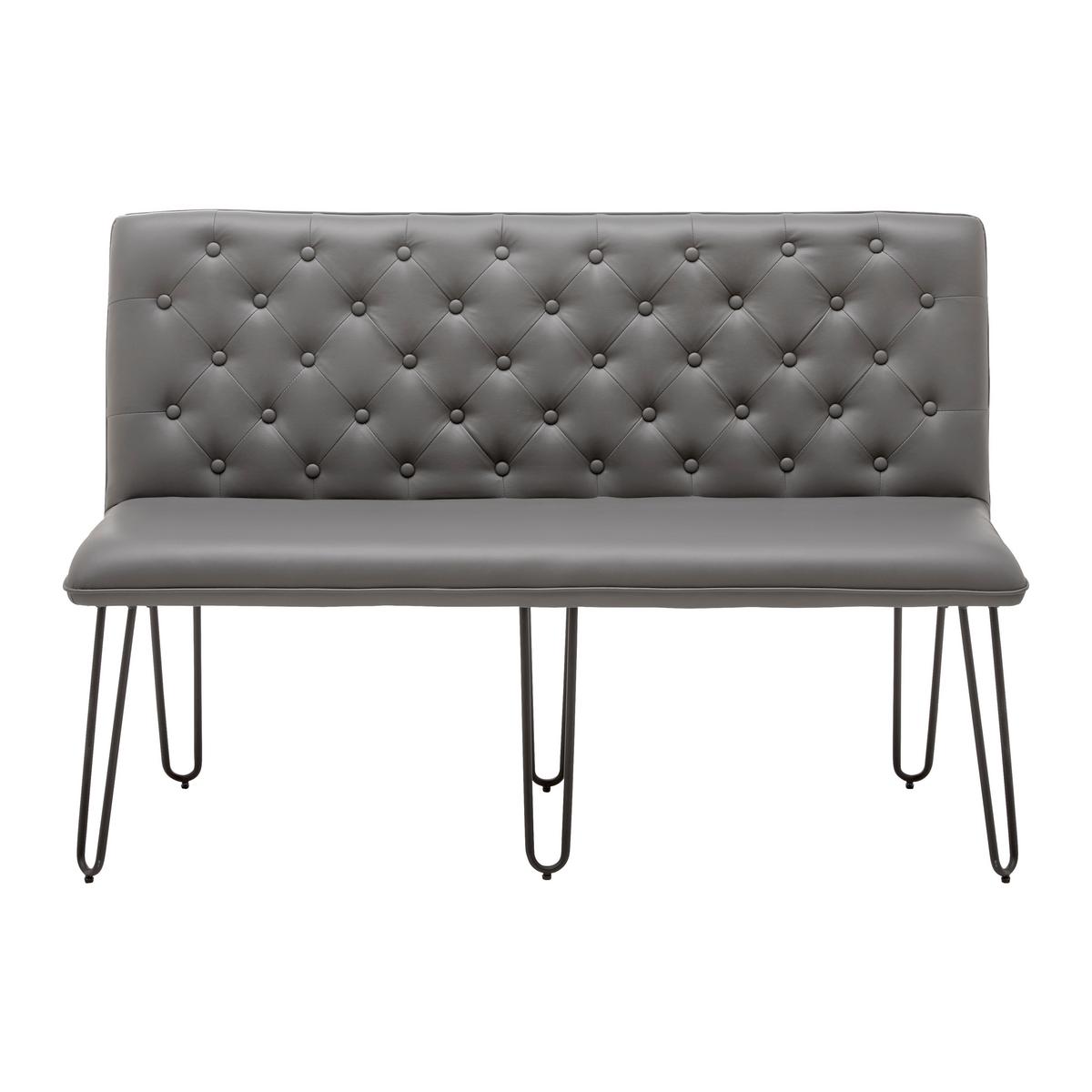 Lavice IVIE - šedá/černá, Moderní, kov/dřevo (140/92/62cm) - Bessagi Home