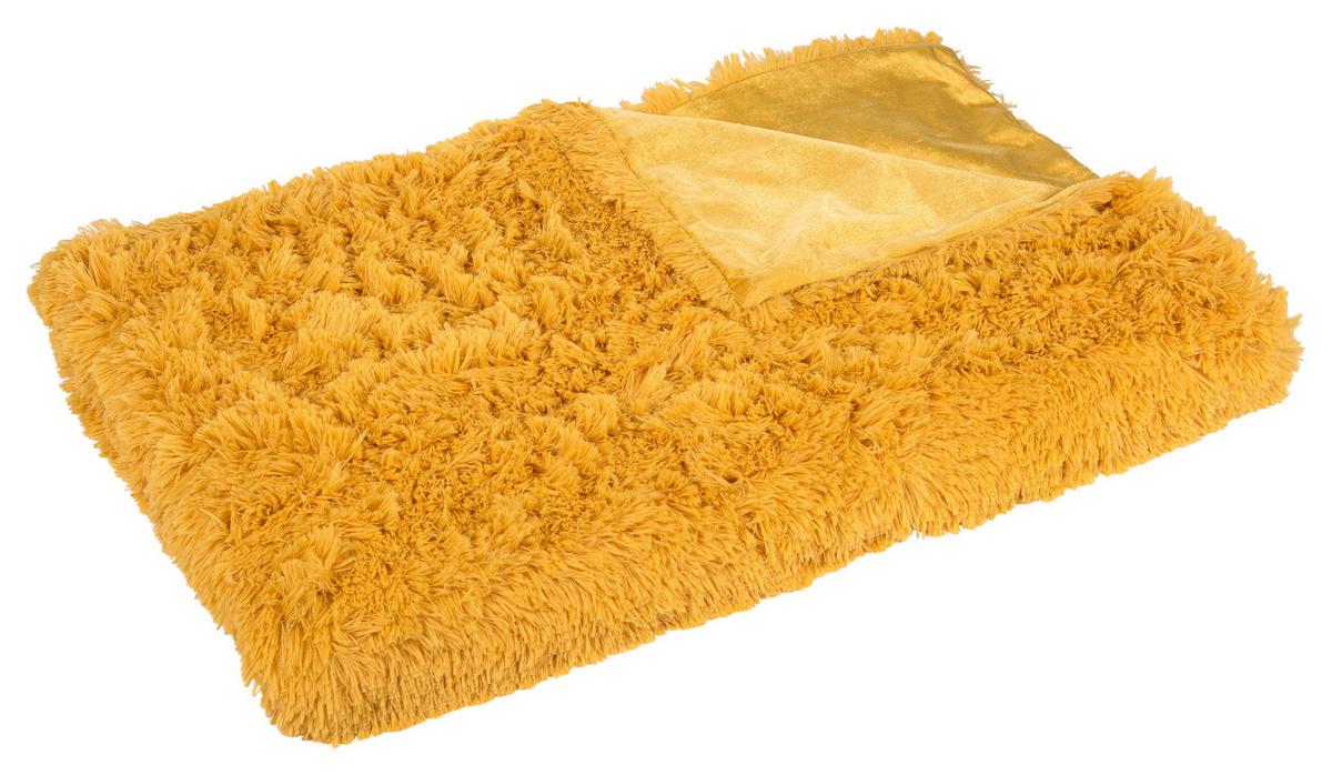 Kuscheldecke Carina Gelb 150x200 cm Double Face - Gelb, MODERN, Textil (150/200cm) - Luca Bessoni