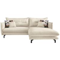 Ecksofa mit Armteilverstellung Lava, Beige, S: 255x180 cm - Beige/Schwarz, MODERN, Textil (255/180cm) - Livetastic