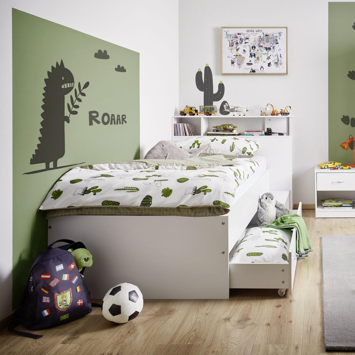 Detská/junior posteľ NIKA - biela, Modern, drevo/kompozitné drevo (90/200cm) - Bessagi Kids