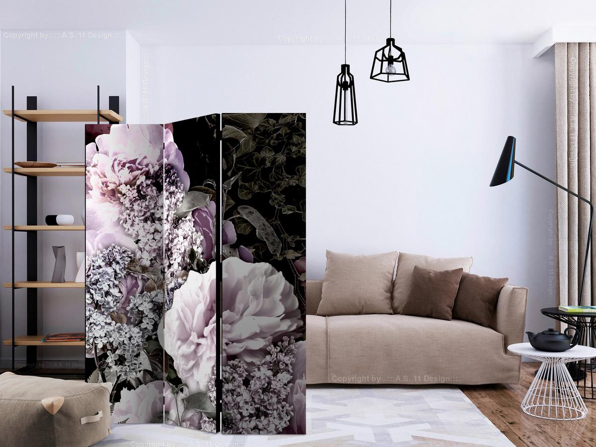 Paravent Flieder Magenta B: 135 cm - Flieder/Magenta, Basics, Holz/Textil (135/172/3cm) - artgeist