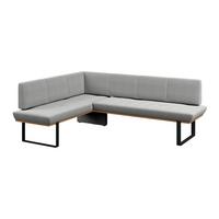 Eckbank Tristan Webstoff hellgrau, S:175x245cm - Hellgrau/Schwarz, MODERN, Holz/Textil (175/245cm) - James Wood
