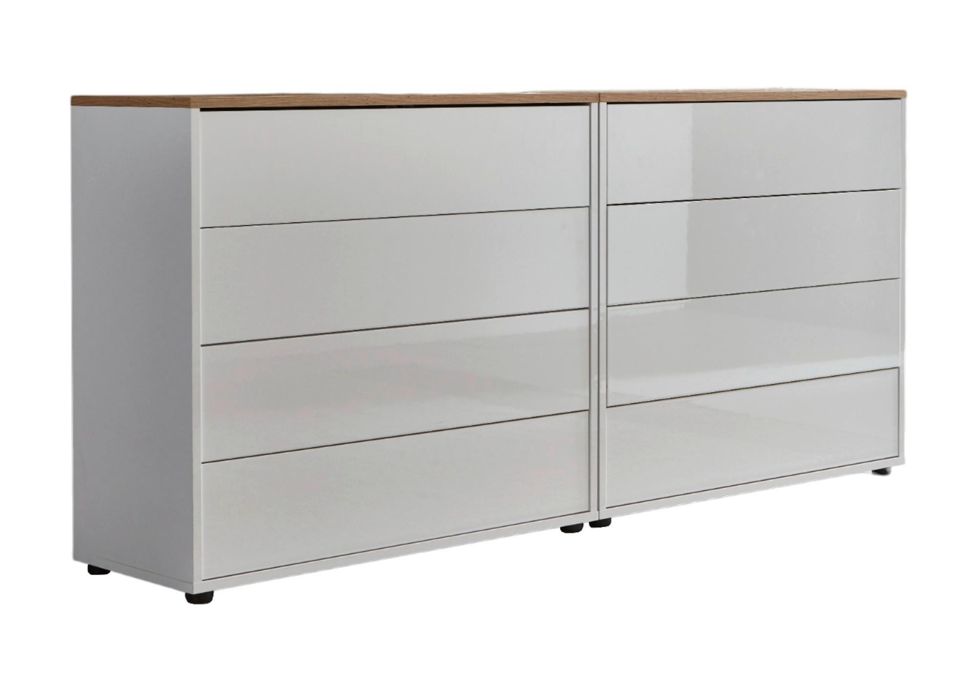 Sideboard Mailand 1 B: 158 Cm Weiß - Weiß Hochglanz/Schwarz, MODERN, Holzwerkstoff (158/73/33cm) - MID.YOU