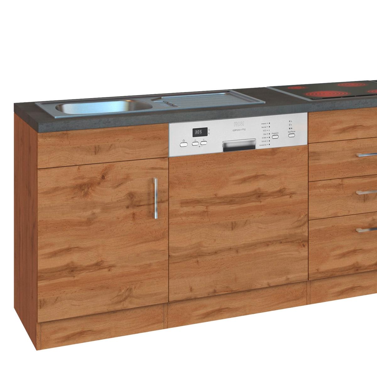 Küchenzeile Sorrento ohne Geräte ca. 270 cm Eichefarben - Eichefarben/Anthrazit, MODERN, Holzwerkstoff (210/200/60cm) - Held