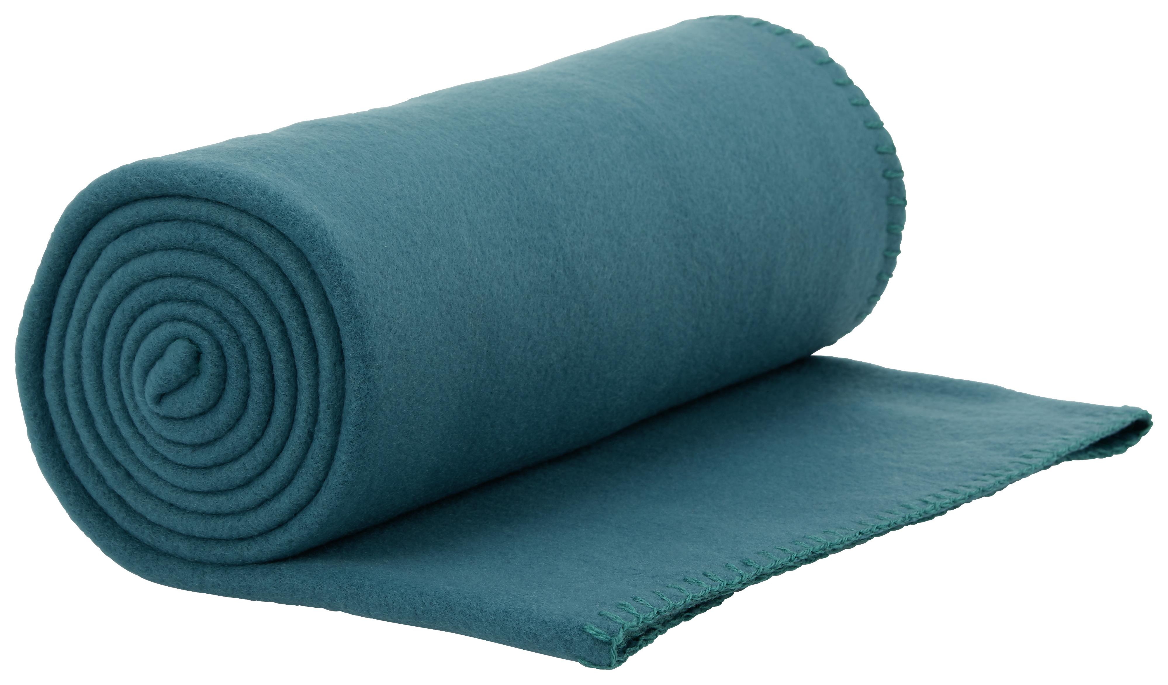 FLEECOVÁ DEKA Bea, 130/160 cm - petrolej, textil (130/160cm) - Modern Living