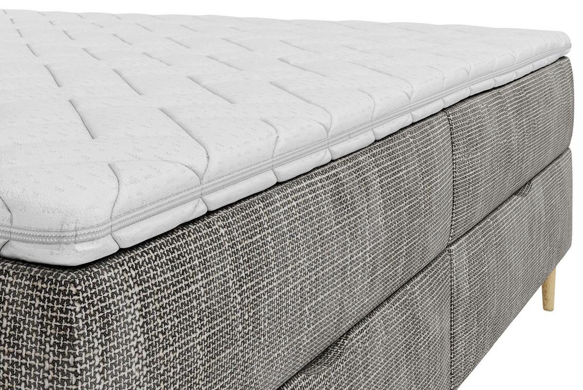 Boxbett Bari Grau, Lf: ca. 180x200cm - Buchefarben/Grau, MODERN, Holz/Holzwerkstoff (180/200cm) - MID.YOU