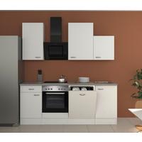 Küchenzeile Wito mit Geräten 220 cm Grau/Weiß Modern - Hellgrau/Weiß, MODERN, Holzwerkstoff (220cm) - FlexWell