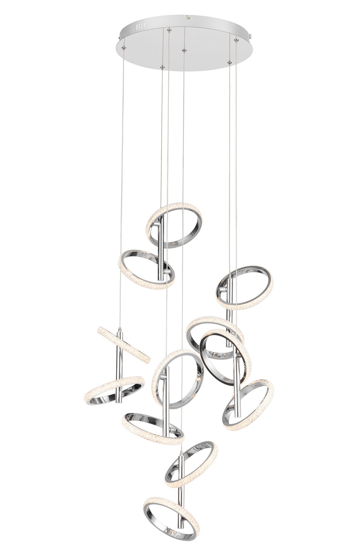 LED-Hängeleuchte Rong - Chromfarben, MODERN, Kunststoff/Metall (60/120cm)