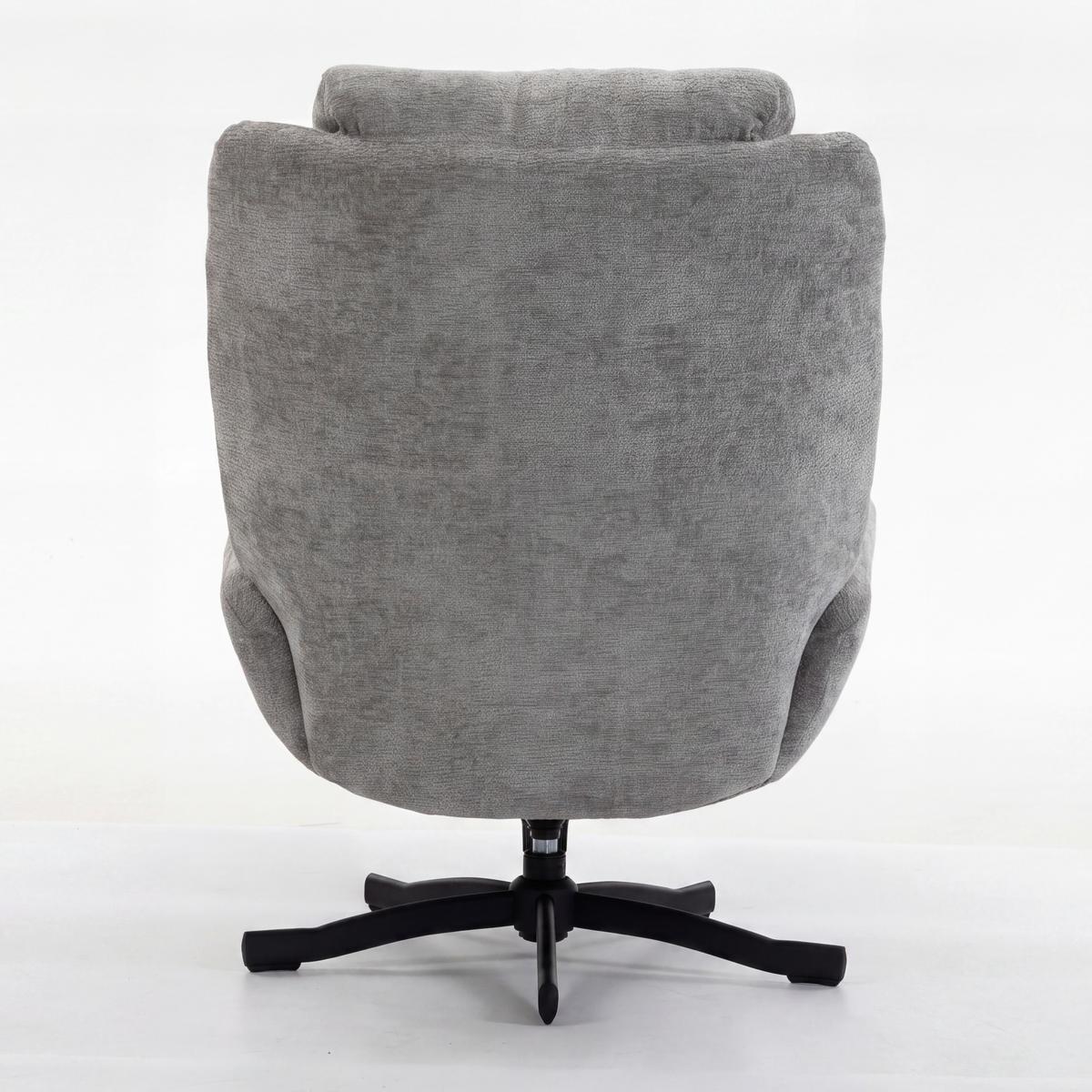 Křeslo s taburetem NINA, světle šedý samet, max. 140 kg - černá/světle šedá, Moderní, kov/textil (75/100/93cm) - Bessagi Home
