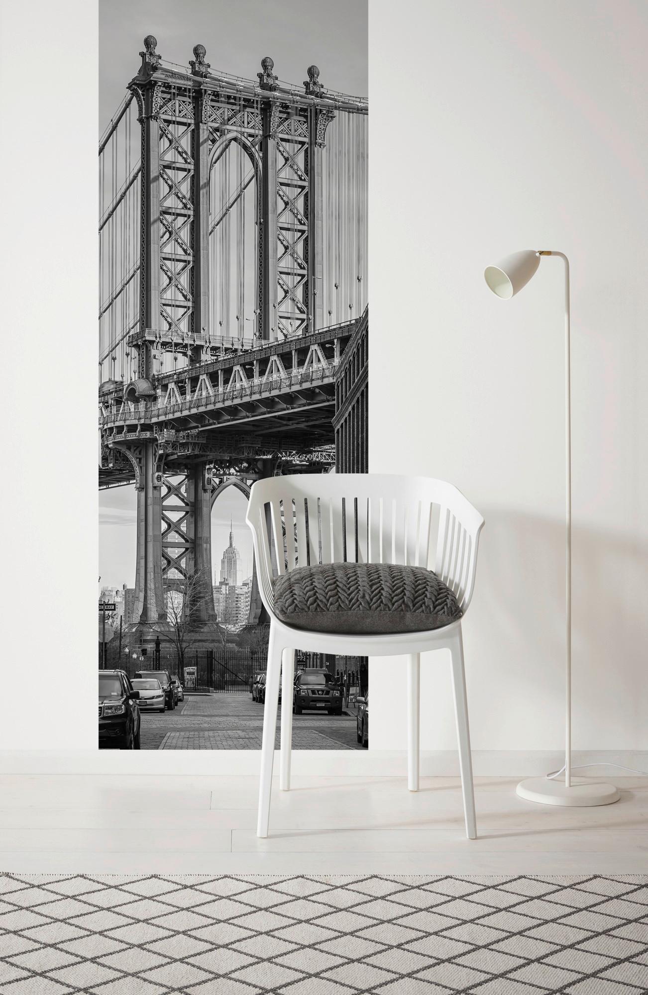 Vliestapete Brooklyn View - Schwarz/Weiß, Basics (100/280cm) - Komar