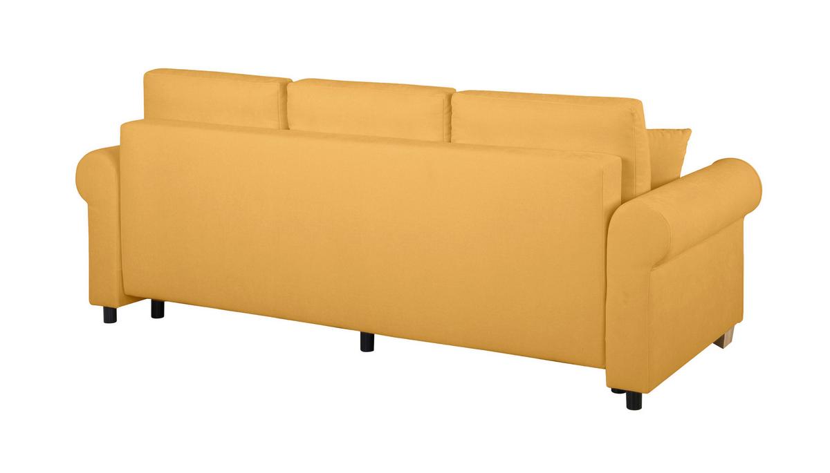 Schlafsofa Arles, Gelb 48 B: 240 Cm - Gelb/Buchefarben, Design, Textil (240/94/98cm) - MID.YOU