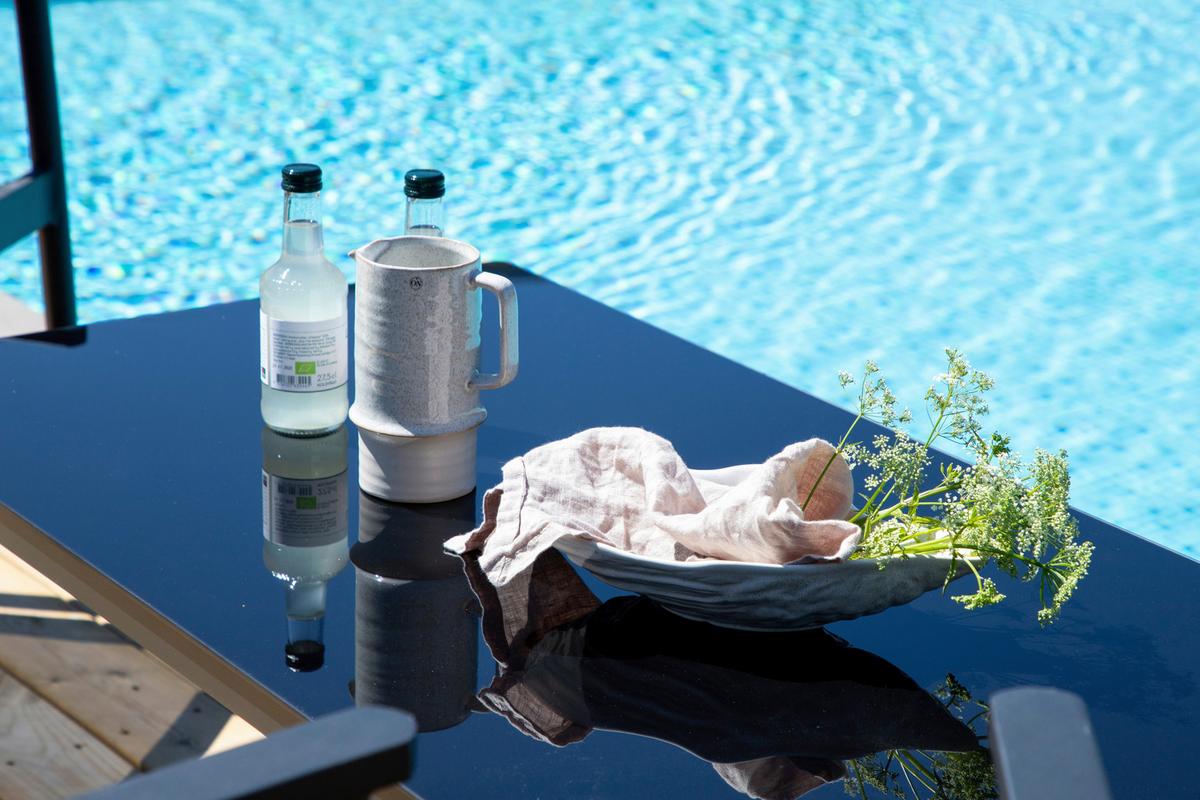 Gartengarnitur 4-Tlg. Break Aluminium/Glas - Schwarz, KONVENTIONELL, Glas/Textil - Gardenson