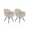 Armlehnstuhl-set Bristol S 2er-Set - Beige/Schwarz, MODERN, Textil/Metall (62/83/66cm) - MID.YOU