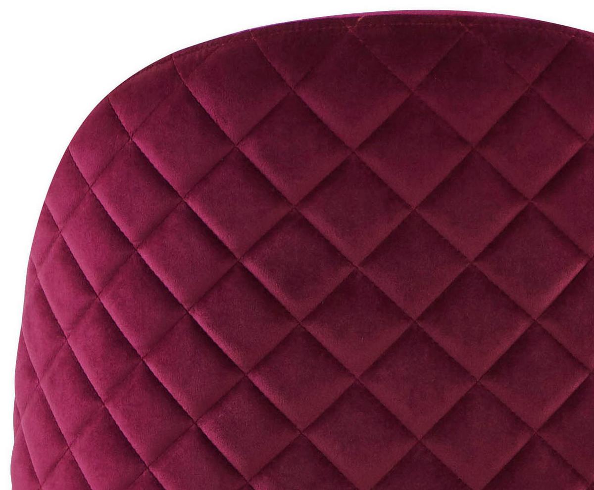Polsterstuhl Artdeco Bordeaux, Beine Gold - Bordeaux/Goldfarben, MODERN, Textil/Metall (51/79/58cm) - MID.YOU