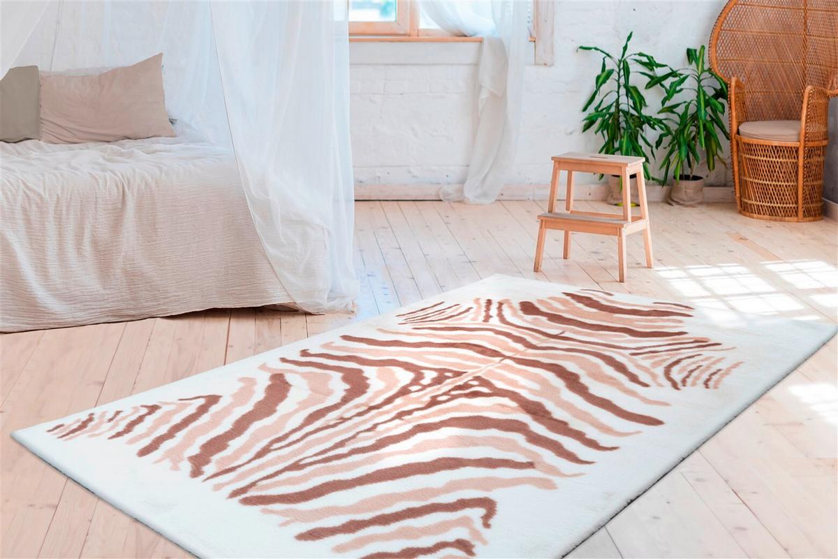 Hochflorteppich Rabbit Animal Creme/taupe, 120x160 Cm - Taupe/Creme, LIFESTYLE, Textil (120/160cm)
