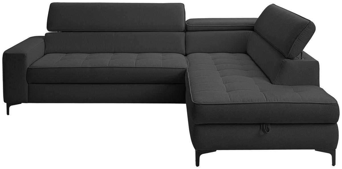 Ecksofa Nala Anthrazit S: 251x203cm - Anthrazit/Schwarz, Design, Textil (251/203cm) - MID.YOU