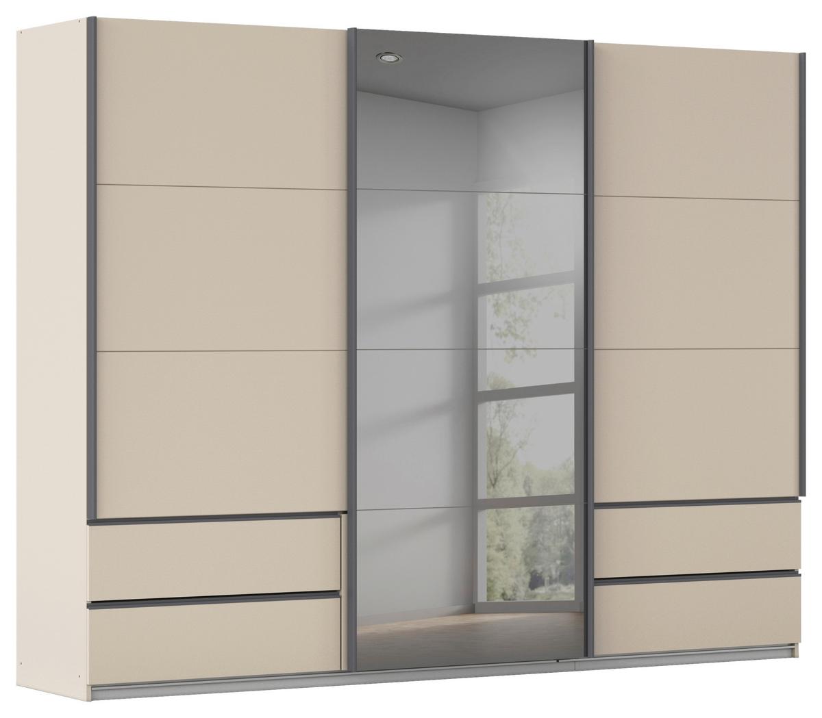 Šatníková skriňa ELARA - sivá/biela, Konventionell, kompozitné drevo (271/210/62cm) - Premium Living