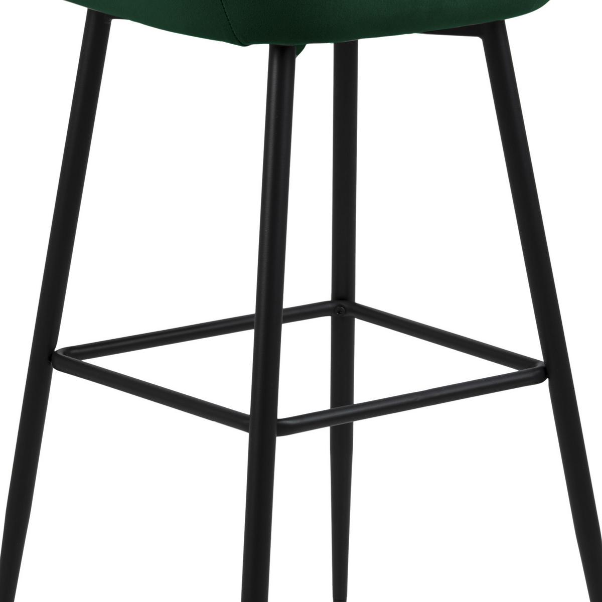 Barhocker Mit Lehne Brooke Dunkelgrün/schwarz - Dunkelgrün/Schwarz, KONVENTIONELL, Textil/Metall (55/103,5/52cm) - Livetastic