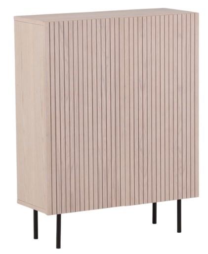 Highboard Björkön - Eichefarben/Schwarz, Design, Holz/Holzwerkstoff (80/103/30cm) - Livetastic