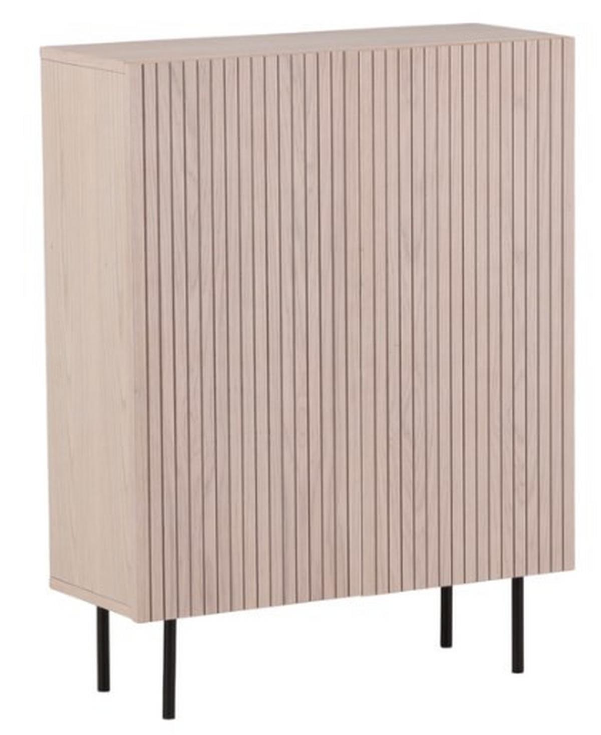 Highboard Björkön - Eichefarben/Schwarz, Design, Holz/Holzwerkstoff (80/103/30cm) - Livetastic