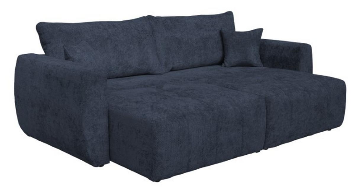 Rozkladacia pohovka BALI, tmavomodrá, s úl. priestorom - čierna/sivá, Modern, drevo/textil (245/74-90/104cm) - Luca Bessoni