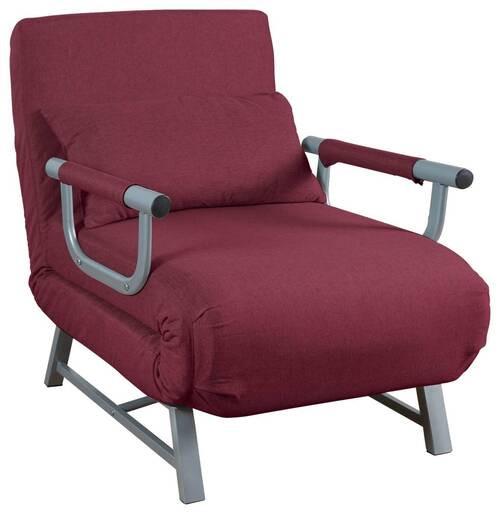 Rozkladacie kreslo KOLINO červená - sivá/červená, Modern, kov/textil (64/95/78cm) - MID.YOU