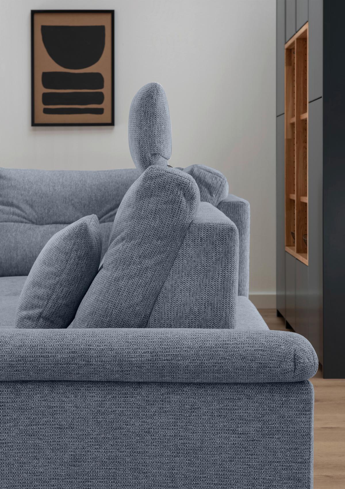 Ecksofa Brizzini Hellblau S: 206x264 Cm - Naturfarben/Hellblau, MODERN, Textil (206/264cm) - Livetastic