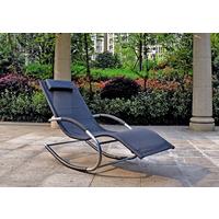 Schaukelliege Naxos Kunststoff/Metall inkl. Kissen - Silberfarben/Schwarz, Basics, Kunststoff/Metall (160/62/89cm) - Gardenson