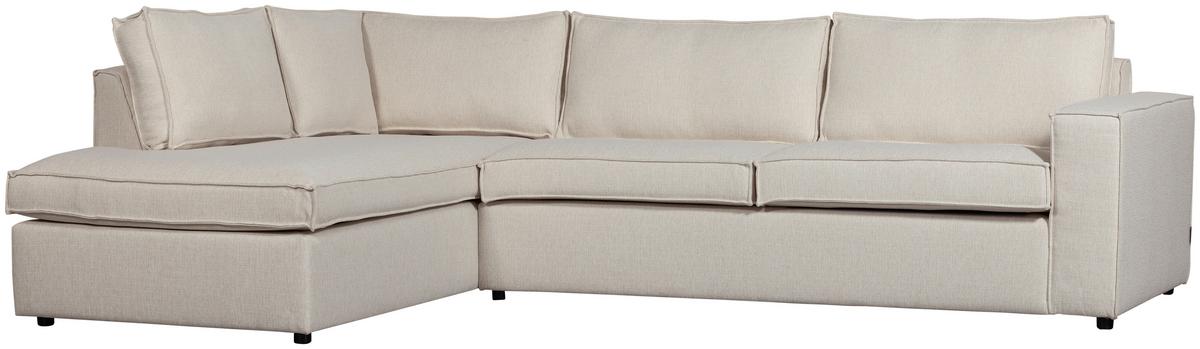 Ecksofa Thomas Naturfarben S:197x283cm - Schwarz/Naturfarben, Design, Textil (197/283cm) - Livetastic